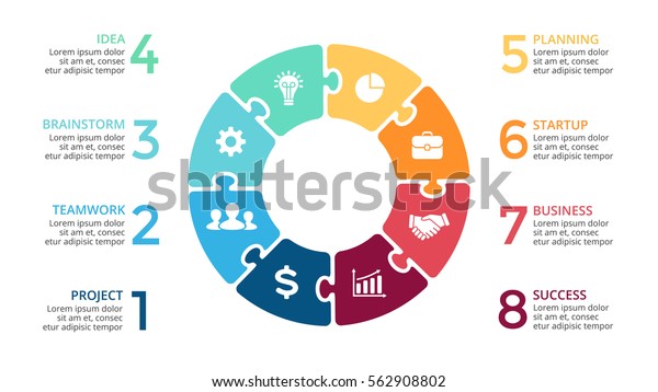 Vector Circle Arrows Puzzle Infographic Cycle Stock Vector (Royalty ...