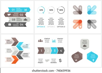 Vector circle arrows timeline infographic, cycle diagram, triangle graph, presentation chart. Business infographics concept with 3, 4, 5 options, parts, steps, processes.