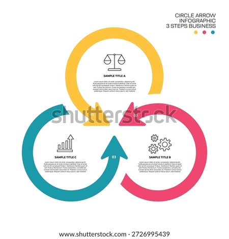 Vector circle arrows triangle infographic, cycle diagram, graph, presentation chart. Business concept with 3 options, parts, steps, processes.