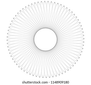 vector circle art graphic round monochrome black design element mandala template isolated on white