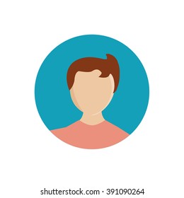 Vector circle avatar icon kid boy