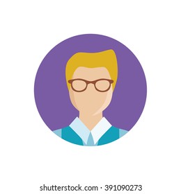 Vector circle avatar icon man