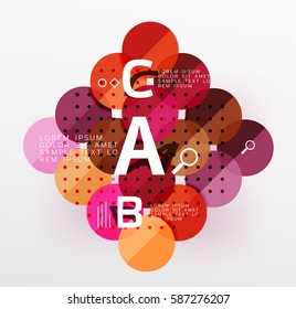 Vector circle banner. Vector template background for workflow layout, diagram, number options or web design