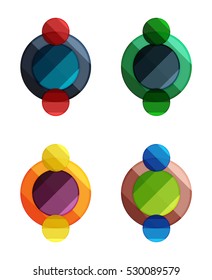Vector circle banners. Illustration of abstract geometric template for option infographics, business diagram or presentation, graphic website, navigation infographic