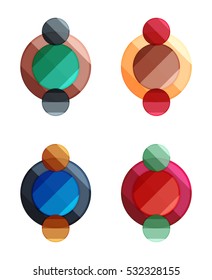 Banners em círculo vetorial. Ilustração de modelo geométrico abstrato para infográficos de opção, diagrama de negócios ou apresentação, site gráfico, infográfico de navegação