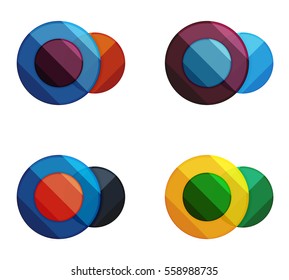 Vector circle banners. Illustration of abstract geometric template for option infographics, business diagram or presentation, graphic website, navigation infographic