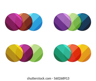 Banderas de círculo vectorial. Ilustración de una plantilla geométrica abstracta para infografías de opciones, diagrama de negocio o presentación, sitio web gráfico, infografía de navegación