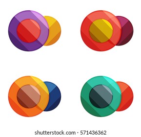 Vector circle banners. Illustration of abstract geometric template for option infographics, business diagram or presentation, graphic website, navigation infographic