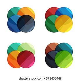 Vector circle banners. Illustration of abstract geometric template for option infographics, business diagram or presentation, graphic website, navigation infographic