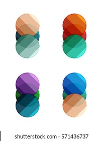 Vektorkreisbanner. Illustration abstrakter geometrischer Vorlagen für Optionsinfografien, Geschäftsdiagramme oder -präsentationen, grafische Website, Navigationsdaten