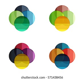 Vector circle banners. Illustration of abstract geometric template for option infographics, business diagram or presentation, graphic website, navigation infographic