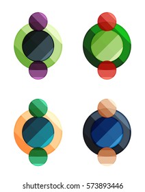 Vector circle banners. Illustration of abstract geometric template for option infographics, business diagram or presentation, graphic website, navigation infographic