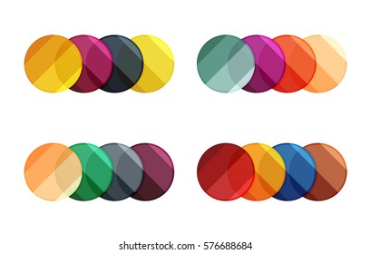 Vektorkreisbanner. Illustration abstrakter geometrischer Vorlagen für Optionsinfografien, Geschäftsdiagramme oder -präsentationen, grafische Website, Navigationsdaten