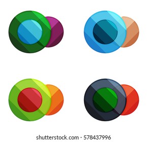 Vector circle banners. Illustration of abstract geometric template for option infographics, business diagram or presentation, graphic website, navigation infographic