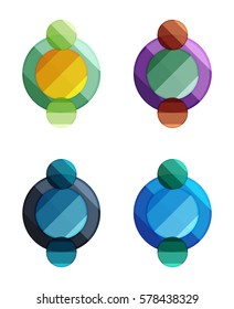 Vector circle banners. Illustration of abstract geometric template for option infographics, business diagram or presentation, graphic website, navigation infographic