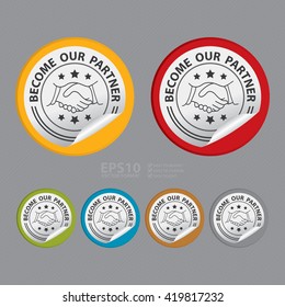 Vector : Circle Become Our Partner Product Label