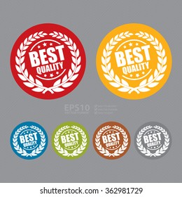 Vector : Circle Best Quality, Product Label, Infographics Flat Icon, Sign