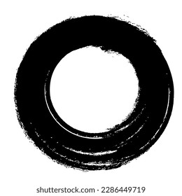 Vector circle black grunge brush banners, dirty design elements.