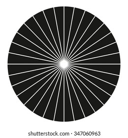 vector circle black sunburst illustration element with monochrome sun rays