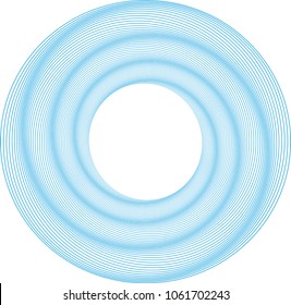 Vector circle in blue color. Geometric line art. 