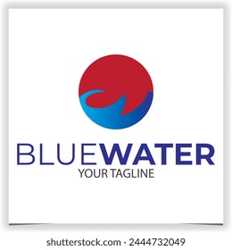 Vector círculo azul mar logo diseño Plantilla