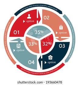 Vector circle business concept with icons can be used for infographics, and business plan