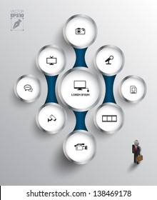 Vector circle for business concepts with  icons / can use for info-graphic / loop business report or plan / modern template / education template / business brochure /  system diagram