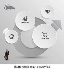 Vector circle business concepts with icons / can use for infographic/loop business report or plan / modern template / education template / business brochure / system diagram