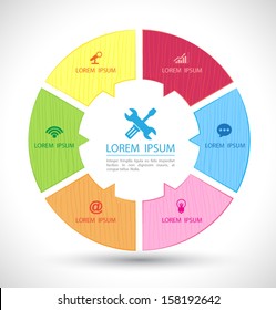 Vector circle business concepts with icons / can use for infographic/loop business report or plan / modern template / education template / business brochure / system diagram 