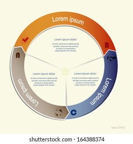 Vector circle business concepts with icons / can be used for infographic, business reports, education template, business brochure... Vector eps10.  
