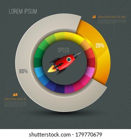 Vector circle business concepts with icons / can use for infographic/loop business report or plan / modern template / education diagram / business brochure / system diagram