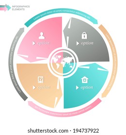 Vector circle business concepts with icons can use for infographic or web design