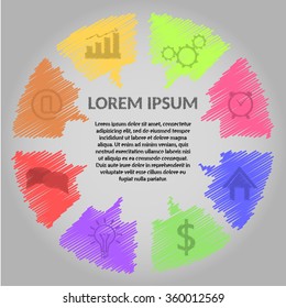Vector circle business concepts with icons / can use for infographic/ modern template / education template / business brochure
