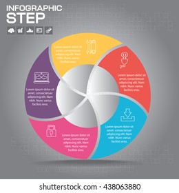Vector circle business concepts with icons / can use for infographic/loop business report or plan / modern template / education template / business brochure / system diagram