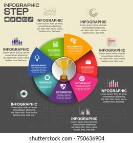 Vector circle business concepts with icons can use for infographic loop business report or plan modern template education template business brochure system diagram