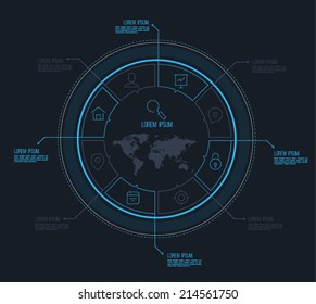 Vector circle business concepts with line icons / can use for infographic/loop business report or plan / modern template / education template / business brochure / system diagram