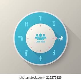 Vector circle business people icons. Can use for business concepts and  info graphics.
