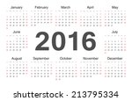 Vector circle calendar 2016. Week starts from Sunday.