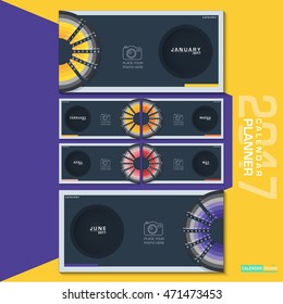 Vector Circle Calendar 2017,January to June