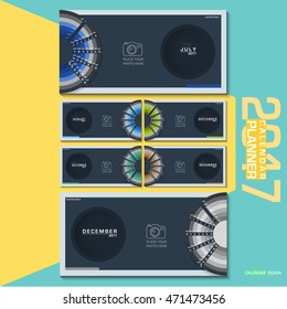 Vector Circle Calendar 2017,July to December 