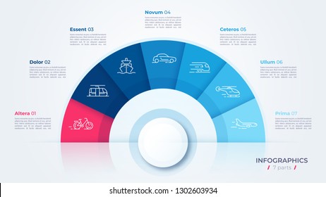 Vector circle chart design, modern template for creating infographics, presentations, reports, visualizations.