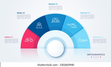 Vector circle chart design, modern template for creating infographics, presentations, reports, visualizations.