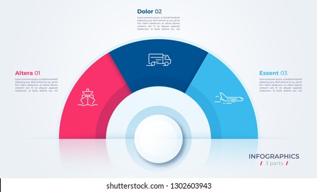 Vektorkreisdiagrammdesign, moderne Vorlage für die Erstellung von Infografiken, Präsentationen, Berichten, Visualisierungen.