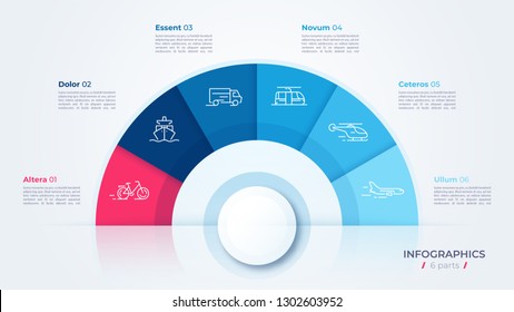 Vector circle chart design, modern template for creating infographics, presentations, reports, visualizations.