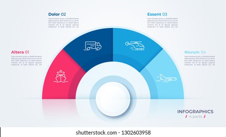 Vector Circle Chart Design, Modern Template For Creating Infographics, Presentations, Reports, Visualizations.