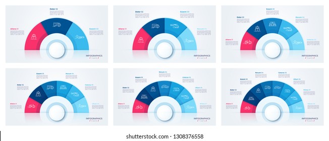 Vector circle chart design, modern templates for creating infographics, presentations, reports, visualizations.