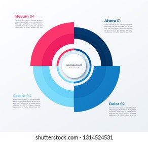 Vector circle chart design, modern template for creating infographics, presentations, reports, visualizations
