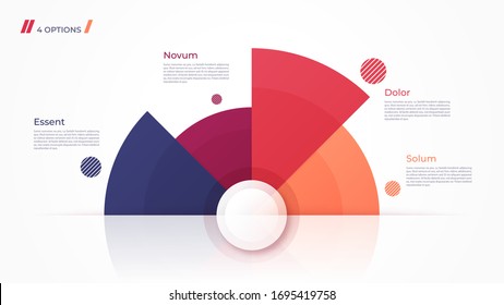 Vector circle chart design, modern template for creating infographics, presentations, reports, visualizations.