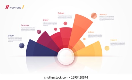 Vector circle chart design, modern template for creating infographics, presentations, reports, visualizations.