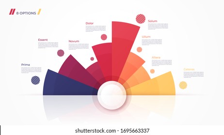 Vector circle chart design, modern template for creating infographics, presentations, reports, visualizations.